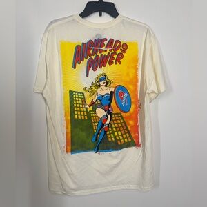 Airheads Power Graphic Tee - Cream Color Size Large NWOT Superhero Short sleeve